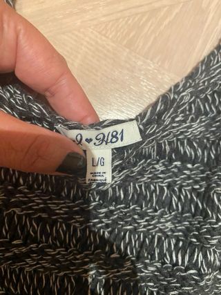 Top tejido negro y blanco - Talla L