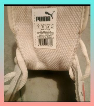 Zapatillas Puma Smash blancas N°37 oferta!