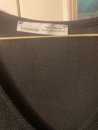 Vestido negro Pull&Bear lurex talla S