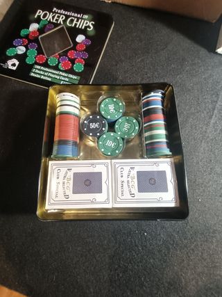 Juego Póker: fichas y cartas