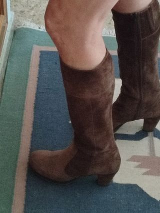 Botas altas mujer de piel, ante