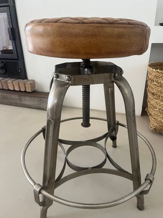 Pack dos Taburetes piel y metal