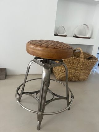 Pack dos Taburetes piel y metal