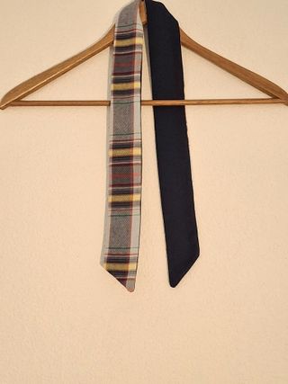 Bandana escocesa y reverso en azul, 90 cm x 5 cm