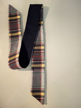 Bandana escocesa y reverso en azul, 90 cm x 5 cm