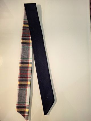 Bandana escocesa y reverso en azul, 90 cm x 5 cm