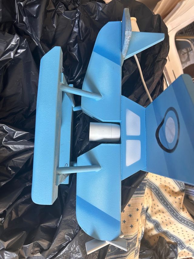 Lampara Avión Madera Azul