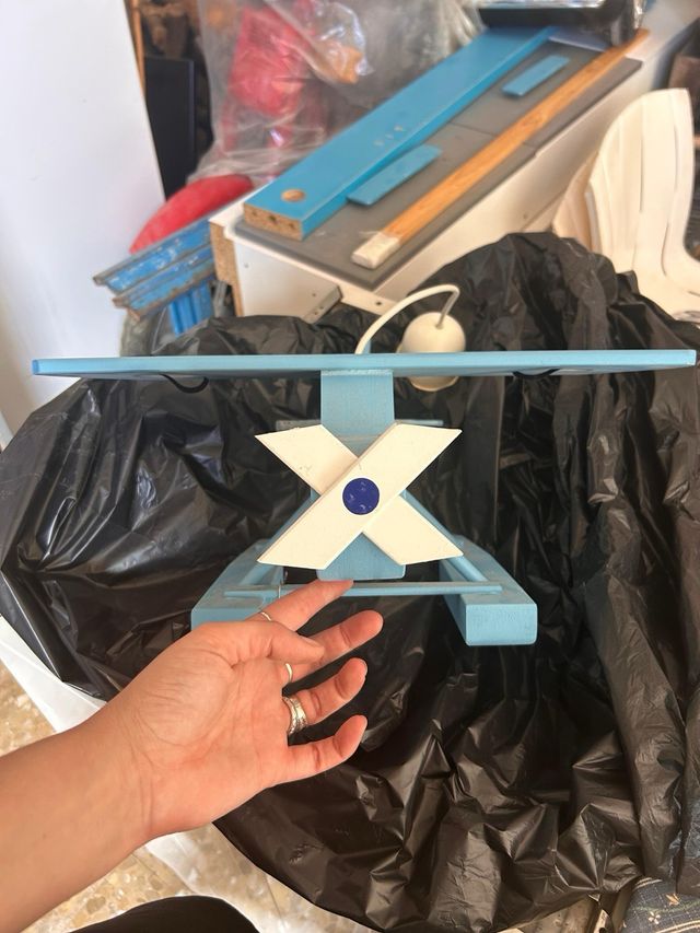 Lampara Avión Madera Azul