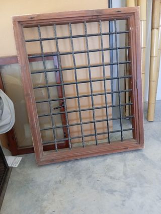 Ventana forja y madera completa 