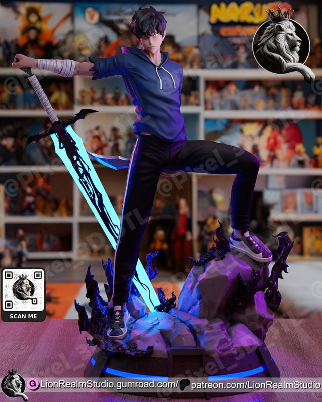 Soltanto il livellamento con Sung Jin Woo figura di anime