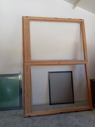 Marco madera ventana puerta grande