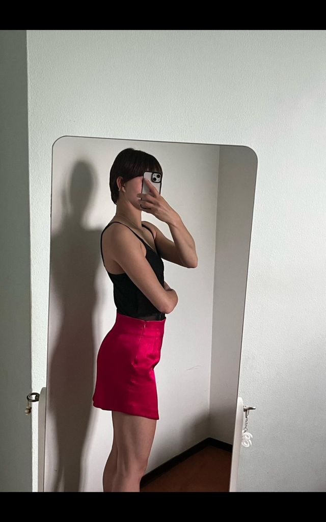 Minigonna rosa Zara, Tg S