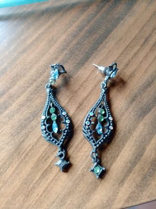 Pendientes piedrecitas turquesa & verde