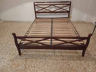 Cama madera 150cm marrón