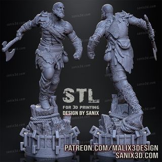 Figura de KRATOS del videojuego god of war pintada