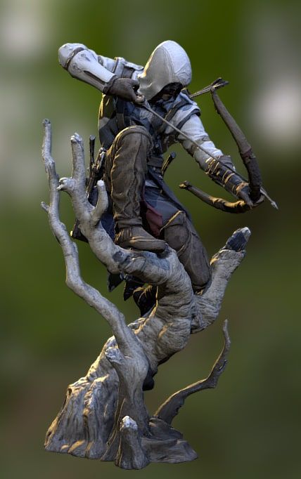 Figura di Altair o Ezio di Assassin's Creed dipinta