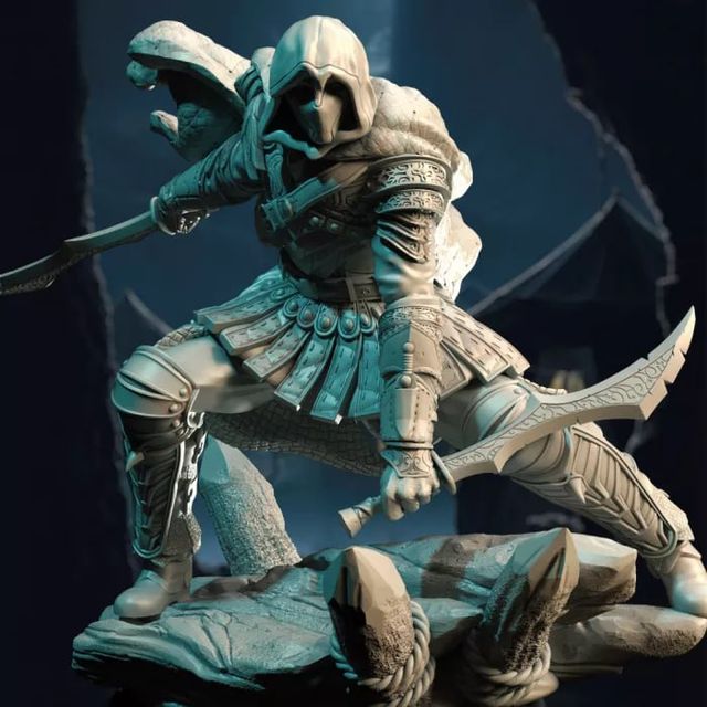 Figura di Altair o Ezio di Assassin's Creed dipinta