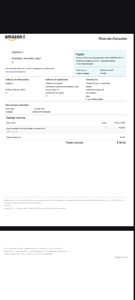 VFORCE3 8 petali Am6 derbi