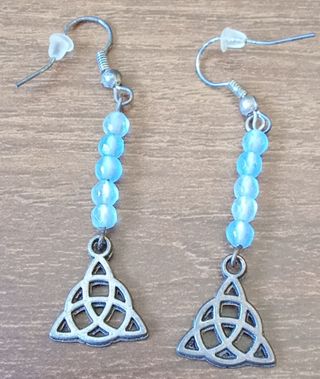 Pendientes azul plata nudo celta