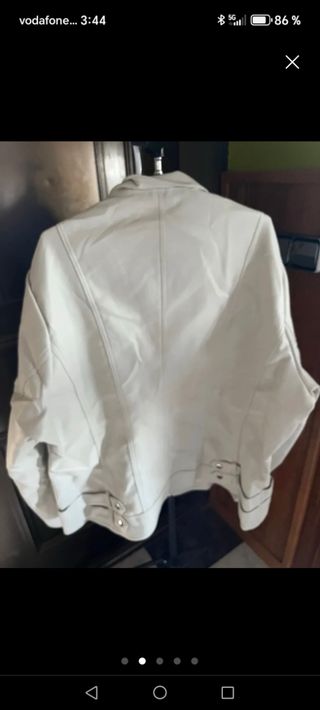 Cazadora de cuero blanca talla 4xl