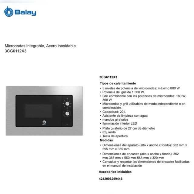 Conjunto Electrodomésticos Balay Inox