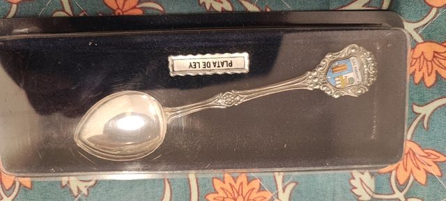 Cuchara Salamanca plata grabada 