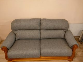 Sofá 3 plazas - Gris - Madera