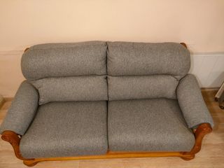 Sofá 3 plazas - Gris - Madera