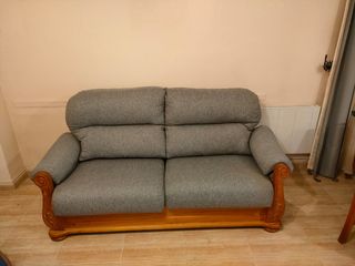Sofá 3 plazas - Gris - Madera
