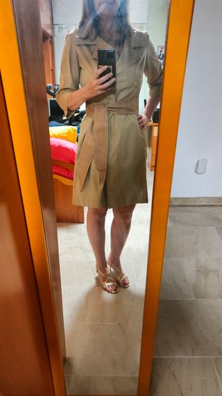 Vestido camisero gabardina