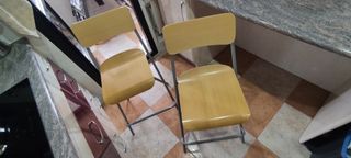 2 Sillas altas plegables - Gris beige
