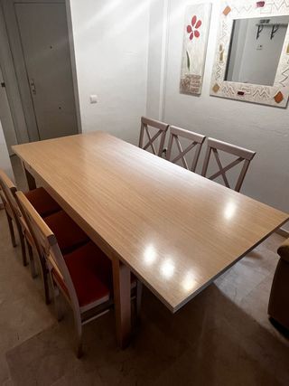 Mesa comedor extensible madera