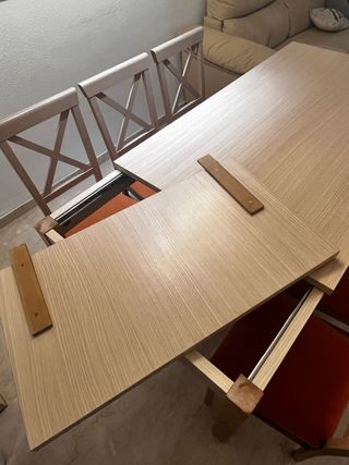 Mesa comedor extensible madera