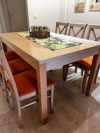 Mesa comedor extensible madera