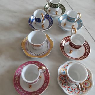 Set 5 tazzine caffè vintage  regalo due tazzine co