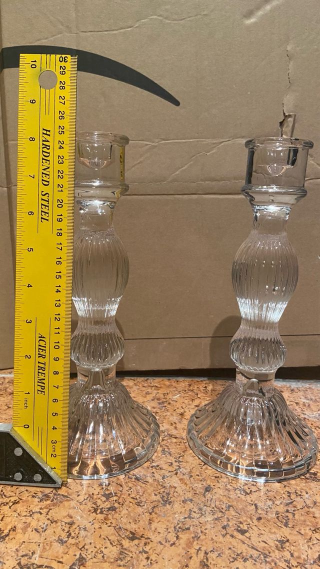 2 Candelabros Cristal Transparente