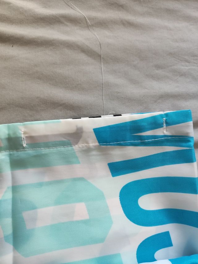 Cortina baño ciudades - Azul y blanca