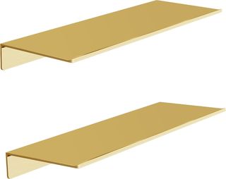 Set 2 Estantes Flotantes Oro Cepillado