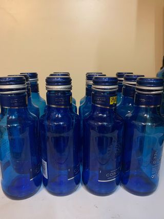 12 Botellas Azules Decorativas