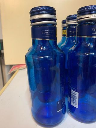 12 Botellas Azules Decorativas