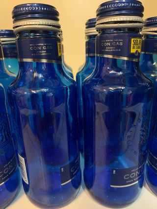 12 Botellas Azules Decorativas