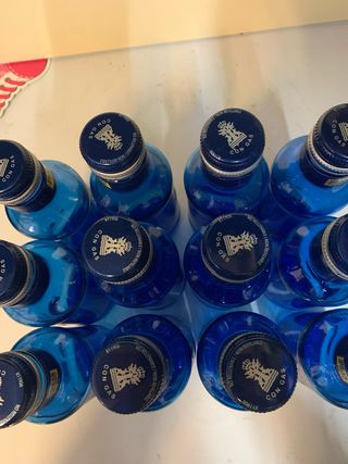 12 Botellas Azules Decorativas