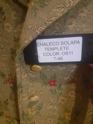 Chaleco fallero con etiqueta Borras seda talla 48