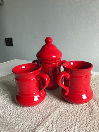 Tazze Ceramica Rosse - Set da 3 pezzi per tisane