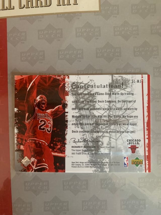 Carta Upper deck Michael Jordan Bulls Jersey card