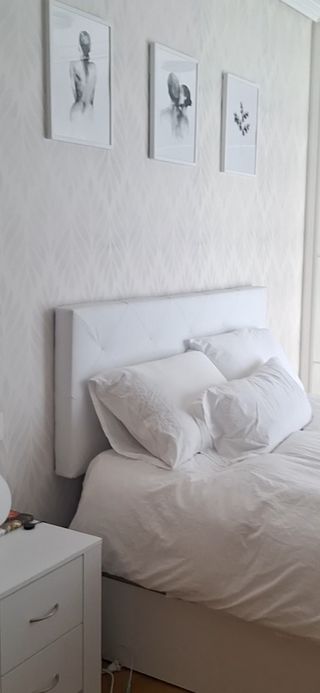 Cabecero cama blanco acolchado