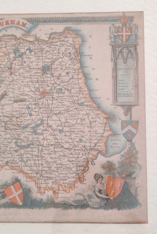 Cuadro lámina condado Durham England Inglaterra