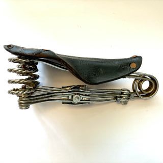 Sella monoposto in pelle nera bici d'epoca