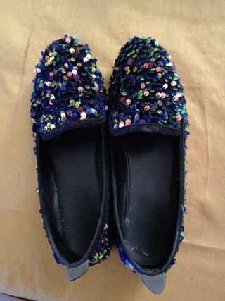 Ballerine paillettes blu