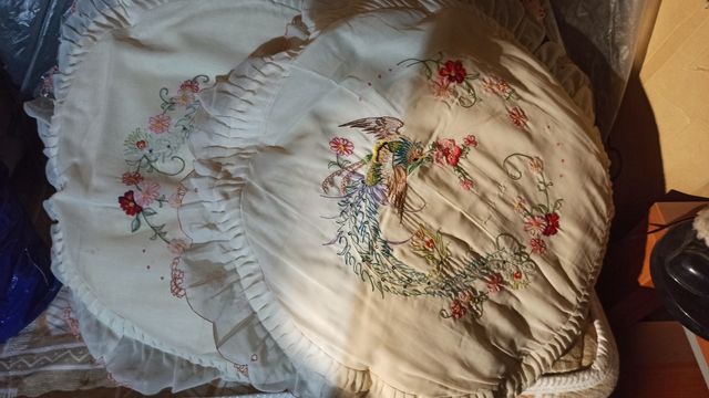 Cojines bordados - Pavo real